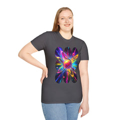Colorful Atom Graphic T-Shirt, Unisex Casual Tee, Astronaut Art, Space Lover Gift, Festival Wear, Cosmic Vibes