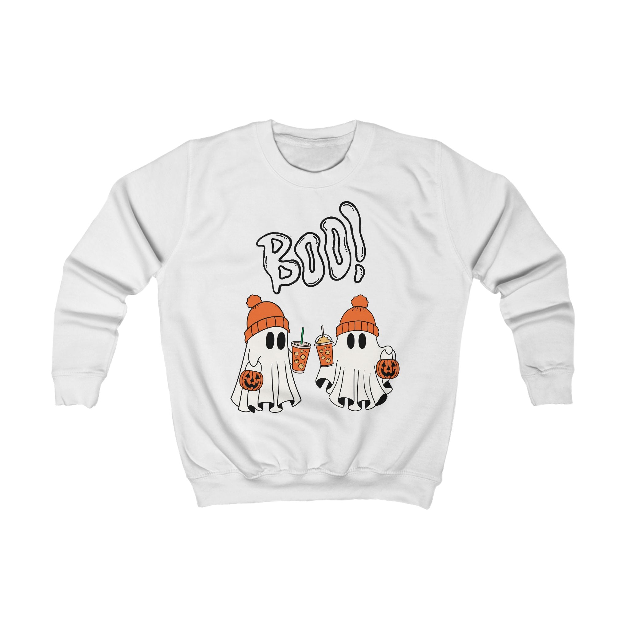 BOO! Kids Halloween Sweatshirt, Spooky Ghosts Pullover, Kids Fall Apparel, Halloween Costume Top, Trick or Treat Sweater