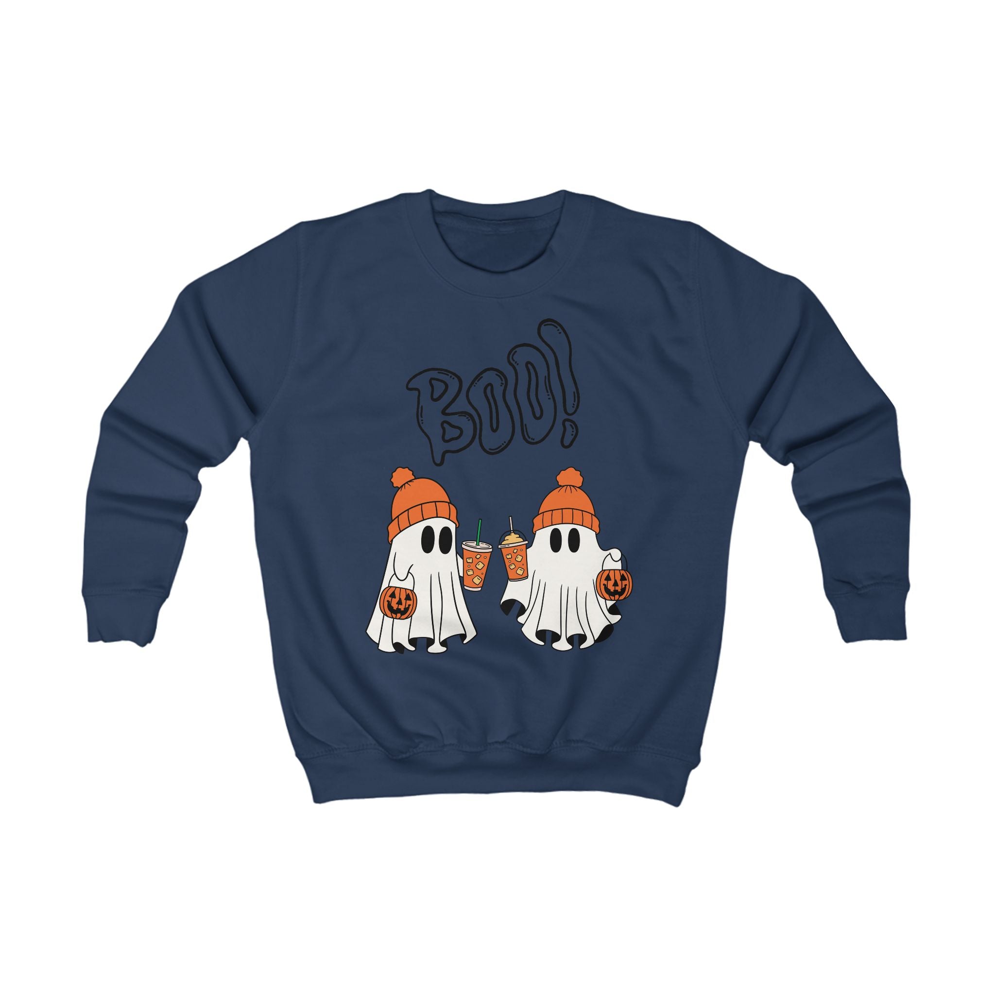 BOO! Kids Halloween Sweatshirt, Spooky Ghosts Pullover, Kids Fall Apparel, Halloween Costume Top, Trick or Treat Sweater