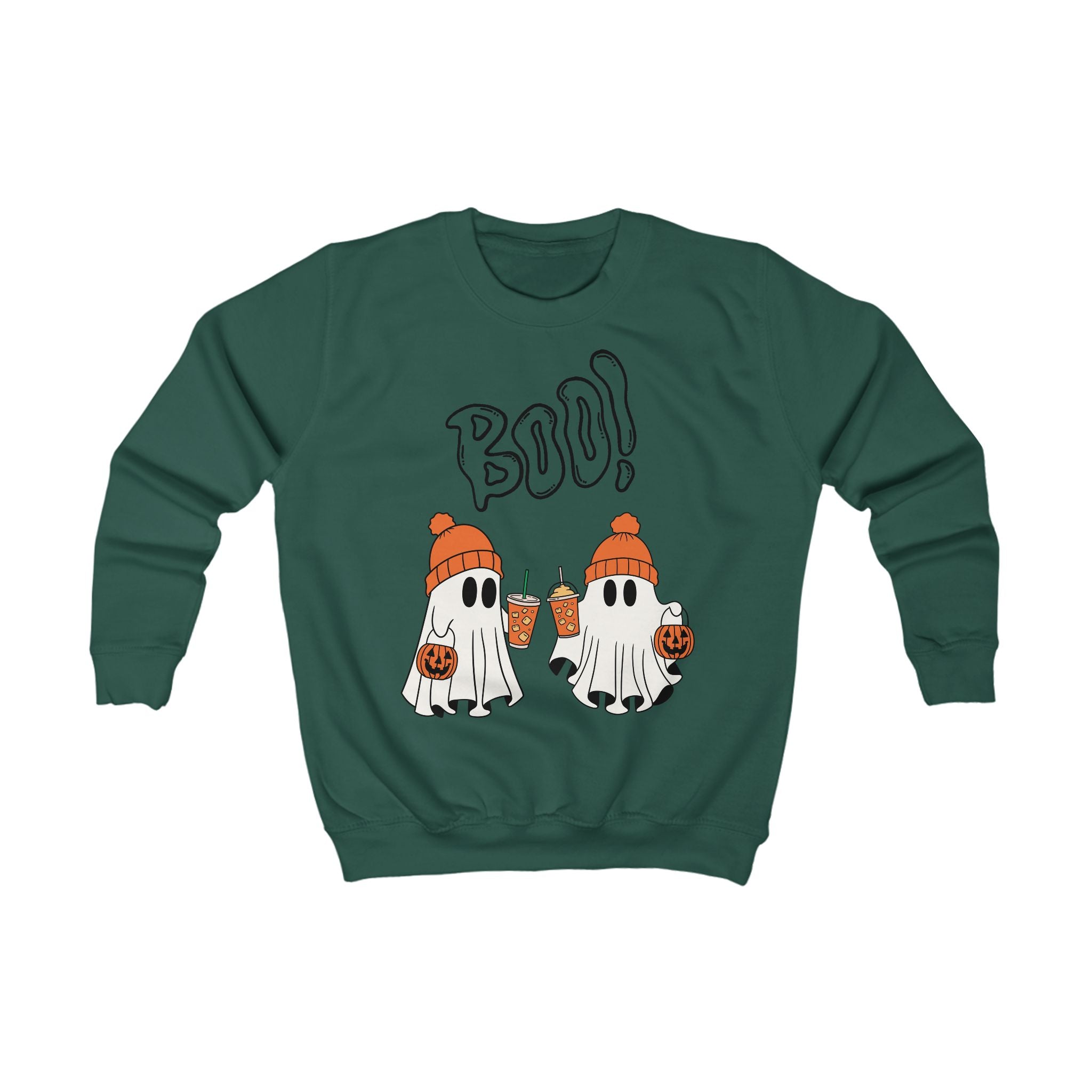 BOO! Kids Halloween Sweatshirt, Spooky Ghosts Pullover, Kids Fall Apparel, Halloween Costume Top, Trick or Treat Sweater