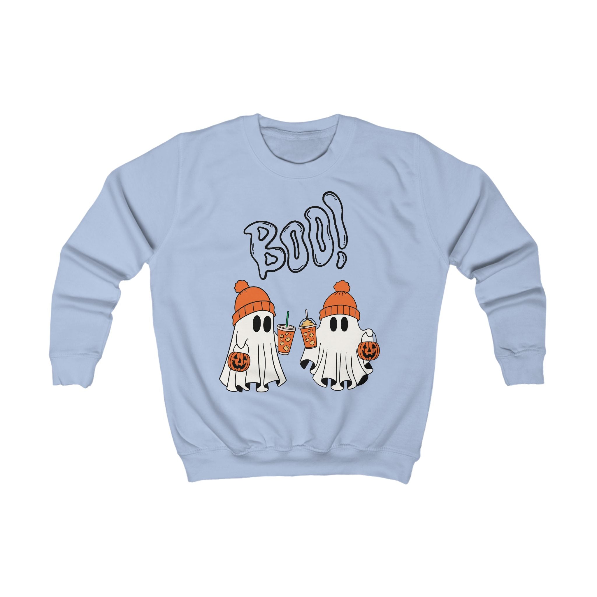 BOO! Kids Halloween Sweatshirt, Spooky Ghosts Pullover, Kids Fall Apparel, Halloween Costume Top, Trick or Treat Sweater