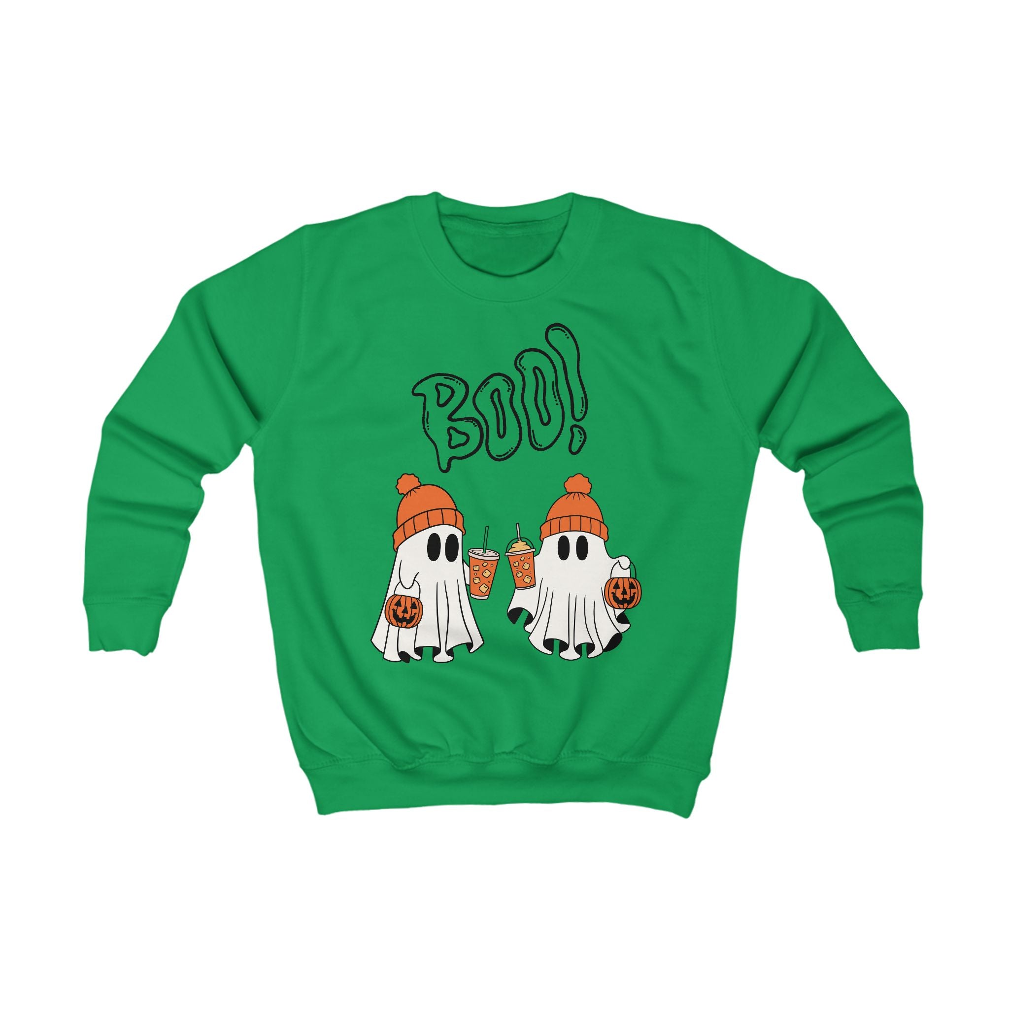 BOO! Kids Halloween Sweatshirt, Spooky Ghosts Pullover, Kids Fall Apparel, Halloween Costume Top, Trick or Treat Sweater