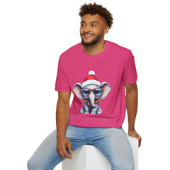 Cute Christmas Elephant T-Shirt, Unisex Holiday Tee, Fun Santa Shirt, Gift for Animal Lovers, Festive Apparel