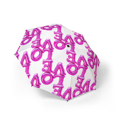 Love Pattern Semi-Automatic Foldable Umbrella - Stylish & Functional Rain Gear
