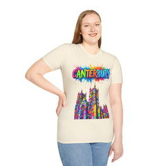 Canterbury Colorful T-Shirt | Vibrant Graphic Tee, Unisex Fashion, Travel Souvenir, Art Lovers Gift, Summer Wardrobe Essential
