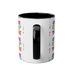 Motivational Two-Tone Coffee Mug - "One Step at a Time" - 11oz