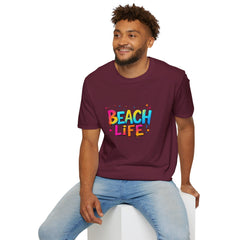 Beach Life Unisex Softstyle T-Shirt, Summer Vibes, Casual Wear, Beach Vacation, Gift for Beach Lovers