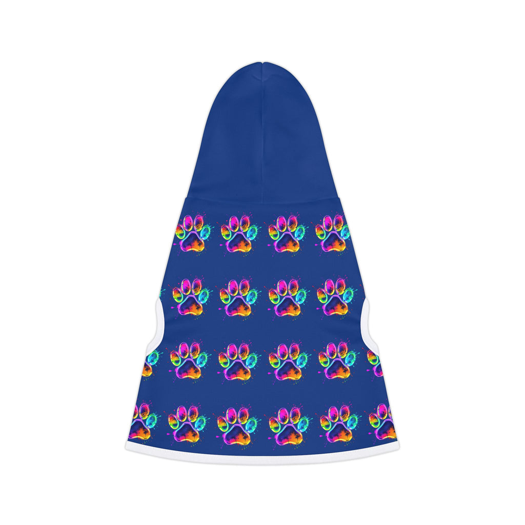 Colorful Pet Hoodie with Paw Print Design, Dog Costume, Pet Apparel, Cozy Hoodie for Pets, Rainbow Pet Gear, Stylish Doggie Wear