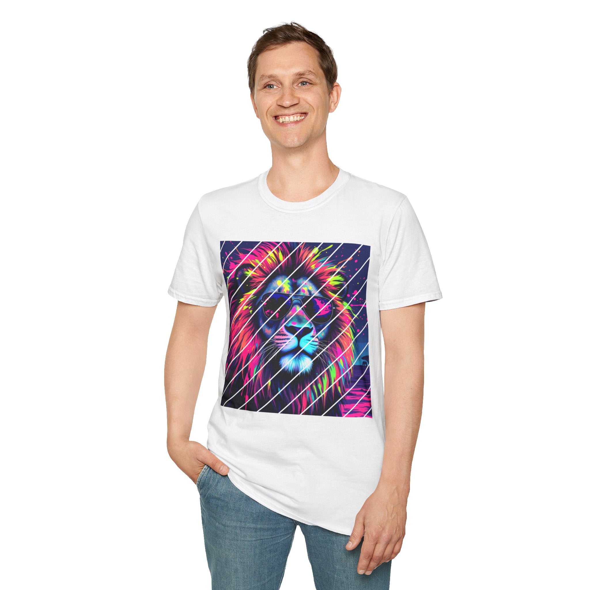 Vibrant Lion Graphic T-Shirt, Colorful Unisex Tee, Gift for Animal Lovers, Trendy Casual Wear, Perfect for Birthdays and Celebrations