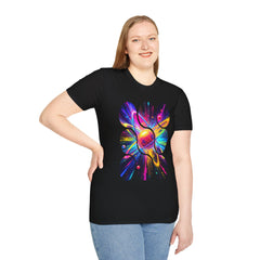 Colorful Atom Graphic T-Shirt, Unisex Casual Tee, Astronaut Art, Space Lover Gift, Festival Wear, Cosmic Vibes