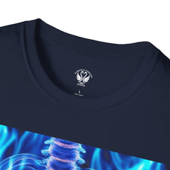 Iridescent Skeleton Tee - Unisex Softstyle T-Shirt, Graphic Tee, Trendy Wear, Halloween Costume, Edgy Fashion, Unique Gift