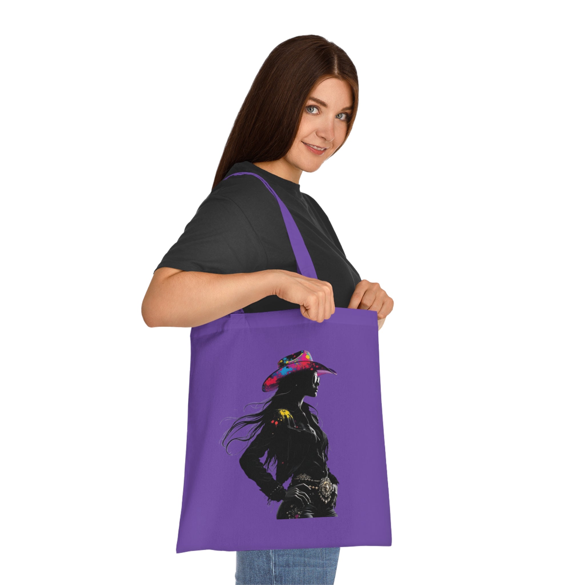 Cowgirl Spirit Cotton Tote Bag | Fun, Stylish, Eco-Friendly Bag for Farmers Markets, Beach Days, Shopping, Gifts