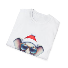 Cute Christmas Elephant T-Shirt, Unisex Holiday Tee, Fun Santa Shirt, Gift for Animal Lovers, Festive Apparel