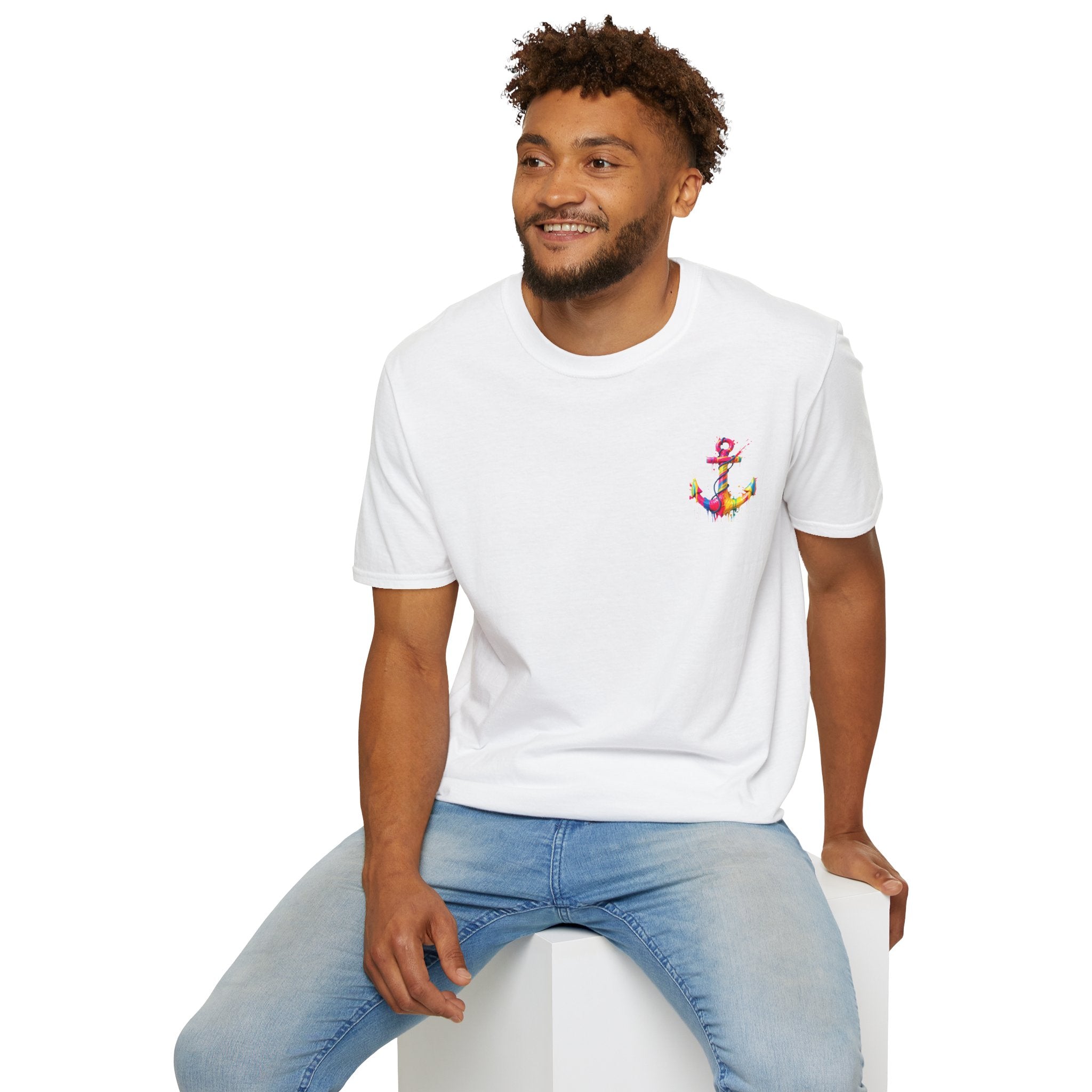 Colorful Anchor Design Unisex T-Shirt, Casual Tee, Nautical Gift, Beachwear, Summer Fashion, Gift for Sailors