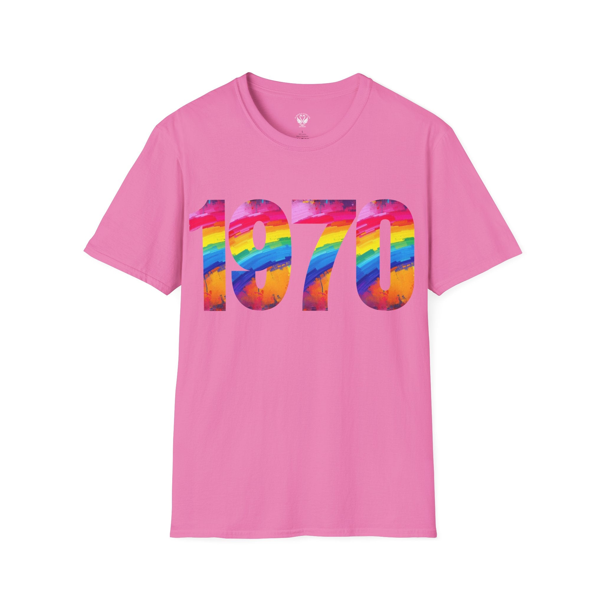 Retro 1970 Rainbow Unisex T-Shirt, Vintage Graphic Tee, LGBTQ Pride Apparel, Casual Streetwear, Gift Idea for Birthdays