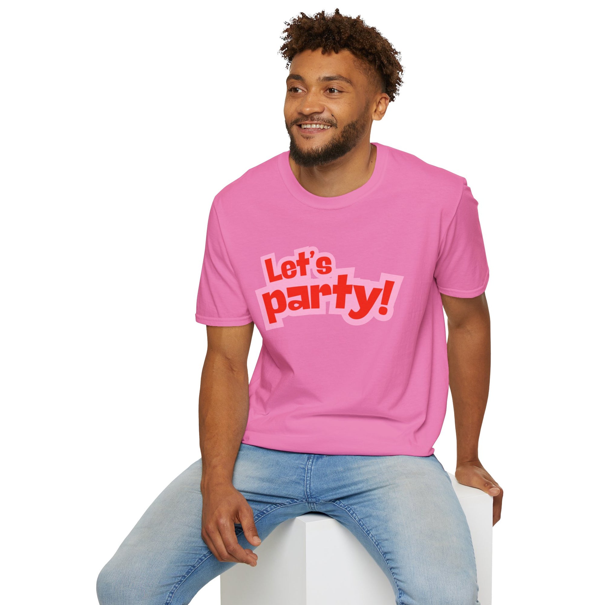 Let's Party! Unisex Softstyle T-Shirt - Fun Casual Wear for Celebrations, Birthdays, Festivals, Everyday Comfort