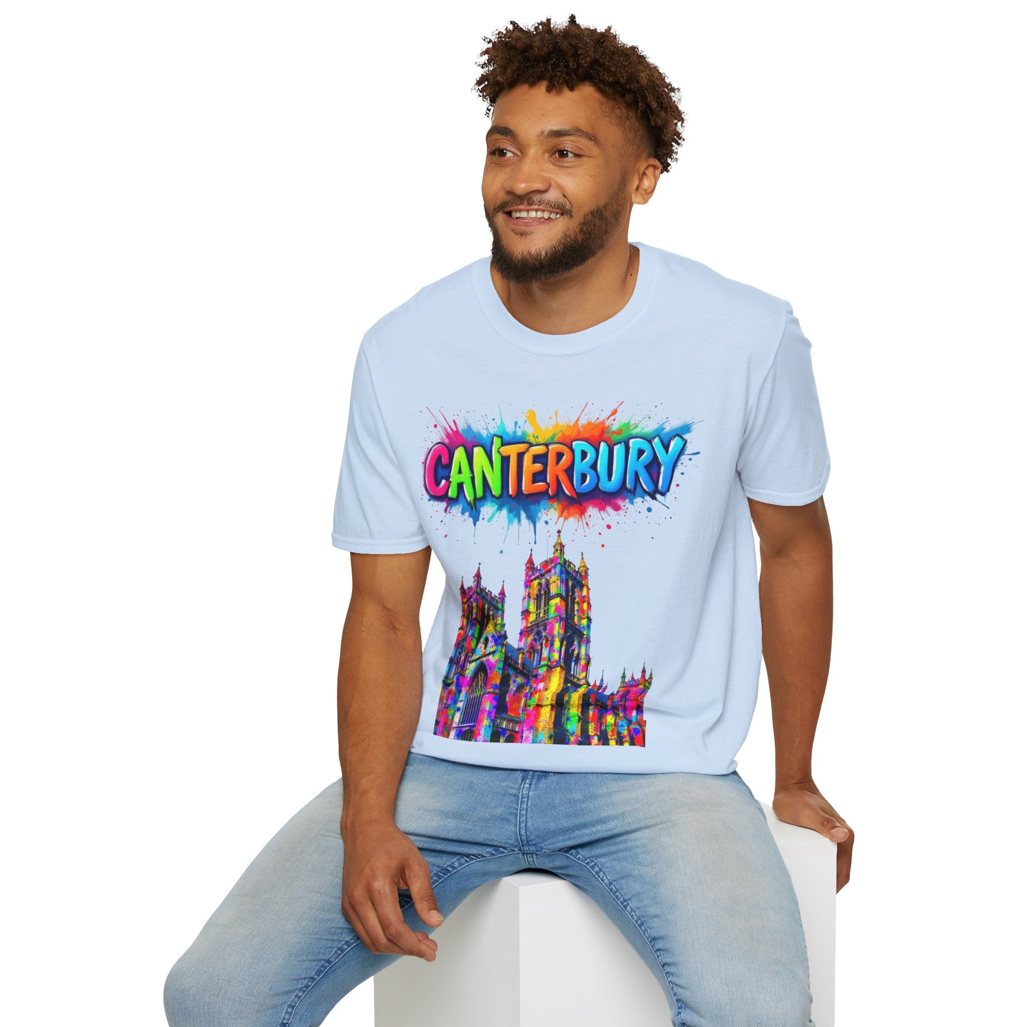 Canterbury Colorful T-Shirt | Vibrant Graphic Tee, Unisex Fashion, Travel Souvenir, Art Lovers Gift, Summer Wardrobe Essential
