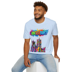 Canterbury Colorful T-Shirt | Vibrant Graphic Tee, Unisex Fashion, Travel Souvenir, Art Lovers Gift, Summer Wardrobe Essential