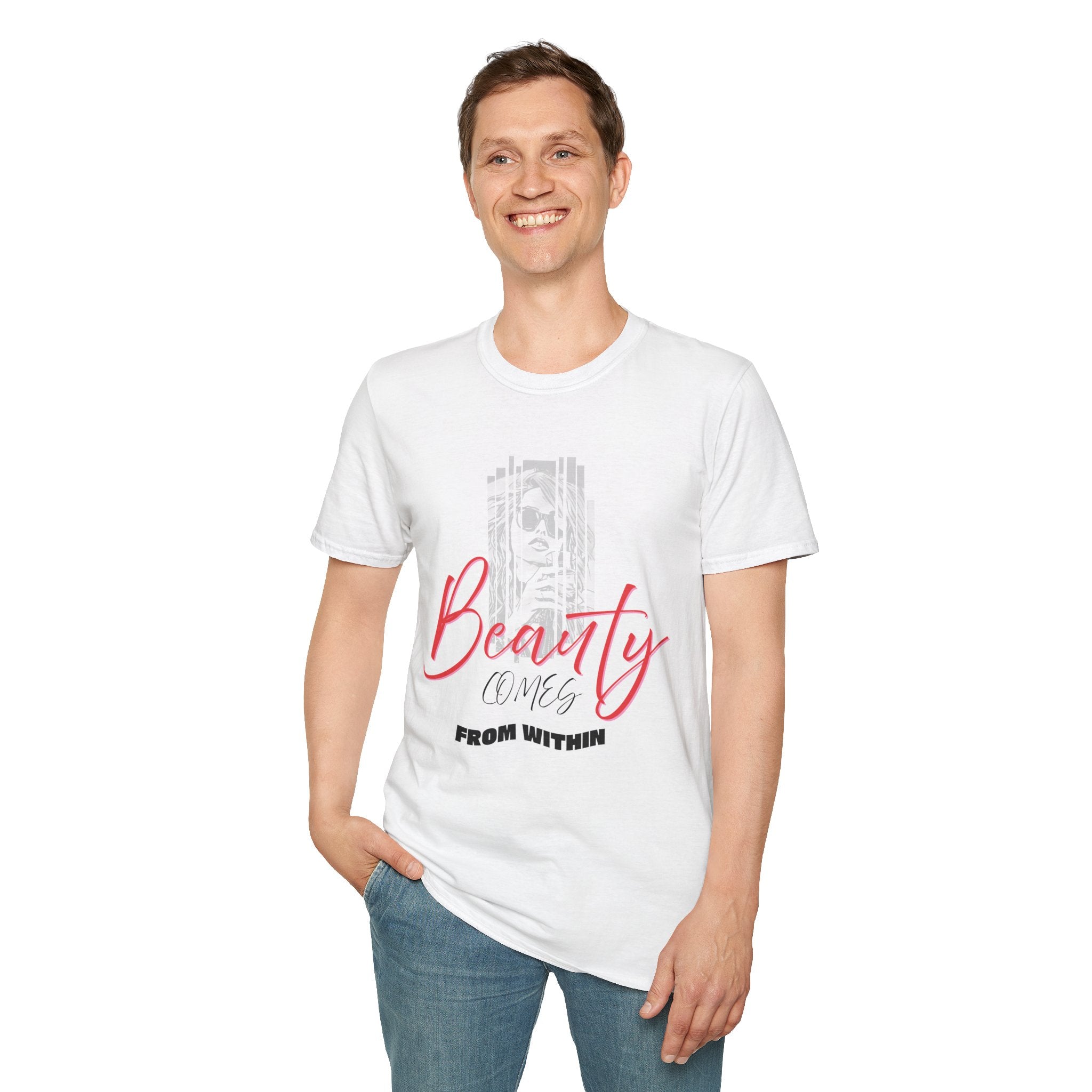 Beauty Comes From Within T-Shirt, Inspirational Tee, Gift for Her, Self-Love Shirt, Motivational Apparel, Unisex Casual Wear