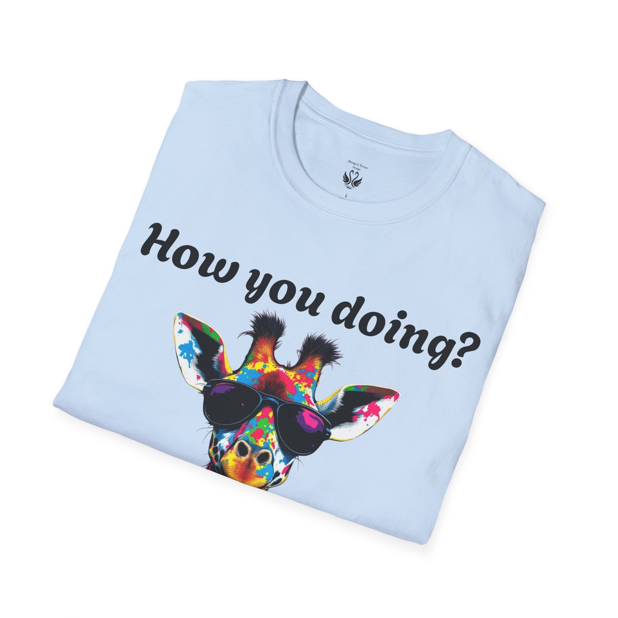 Colorful Giraffe T-Shirt: Fun Animal Tee, Gift for Animal Lovers, Quirky Statement Shirt, Cute Graphic Tee, Unique Birthday Present