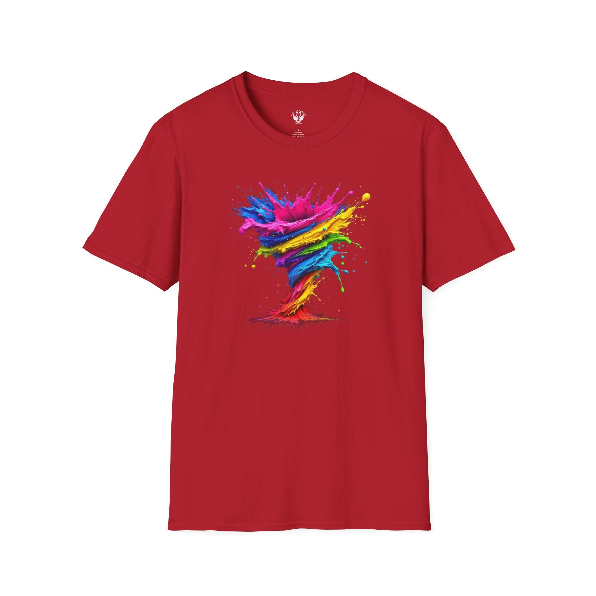Vibrant Splash Art Tee, Colorful Unisex T-Shirt, Fun Graphic Tee, Summer Festival Top, Gift for Art Lovers, Casual Everyday Wear