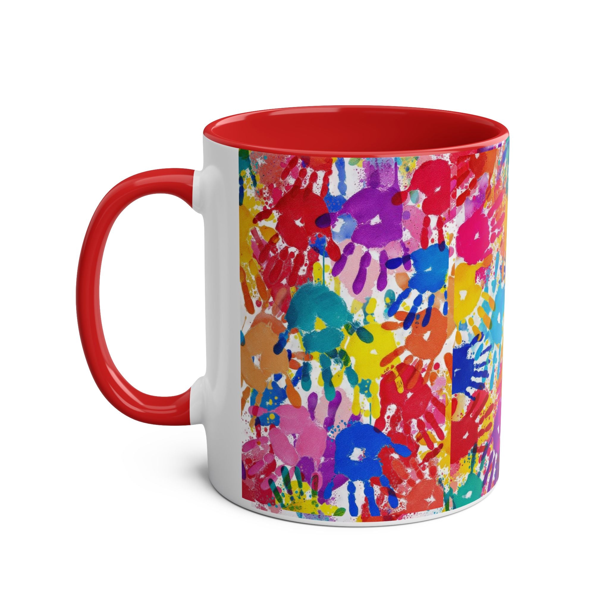 Vibrant Handprint Coffee Mug - 11oz Colorful Gift for Kids & Families