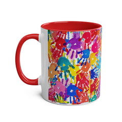 Vibrant Handprint Coffee Mug - 11oz Colorful Gift for Kids & Families