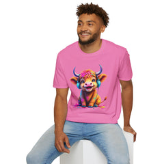 Cute Cow Graphic T-Shirt, Fun Animal Tee, Unisex Casual Wear, Gift for Cow Lovers, Trendy Summer Shirt