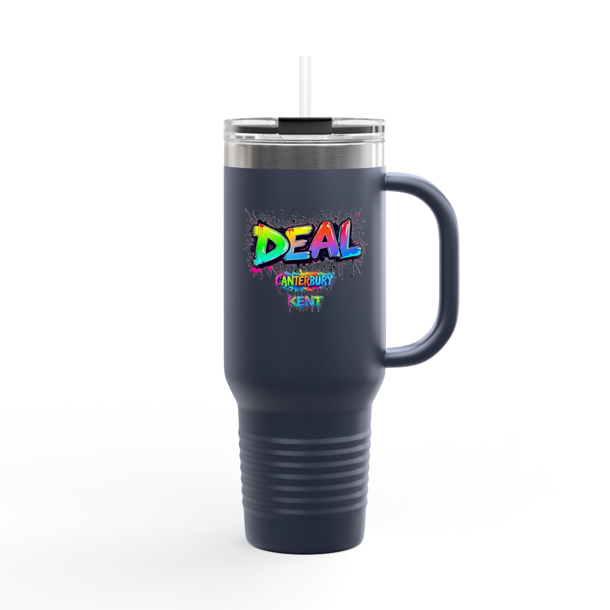 Colorful Insulated Travel Mug - 40oz with Deal Typography for Daily Adventures