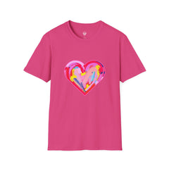 Heart Beat Unisex T-Shirt, Colorful Love Tee, Casual Graphic Tee, Gift for Friends, Valentine's Day Shirt