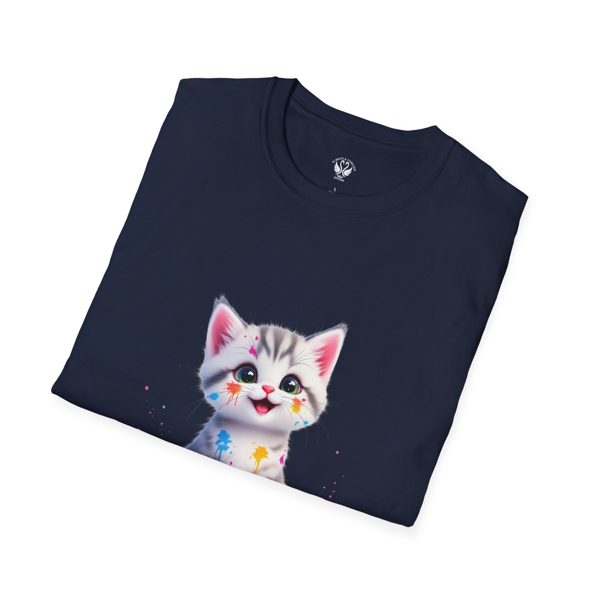 Cute Kitten Unisex Softstyle T-Shirt | Adorable Cat Tee for Animal Lovers, Gift for Birthdays, Pet Lovers, Fun Fashion, Everyday Wear