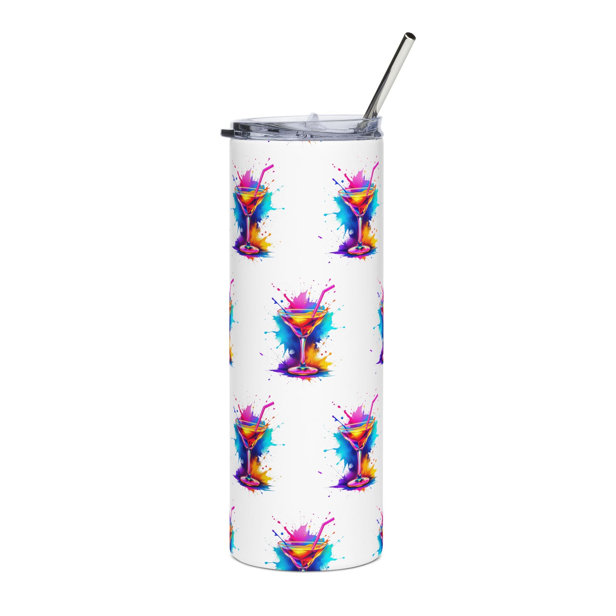 Colorful Martini Stainless Steel Tumbler - 20oz, Perfect for Parties & Celebrations
