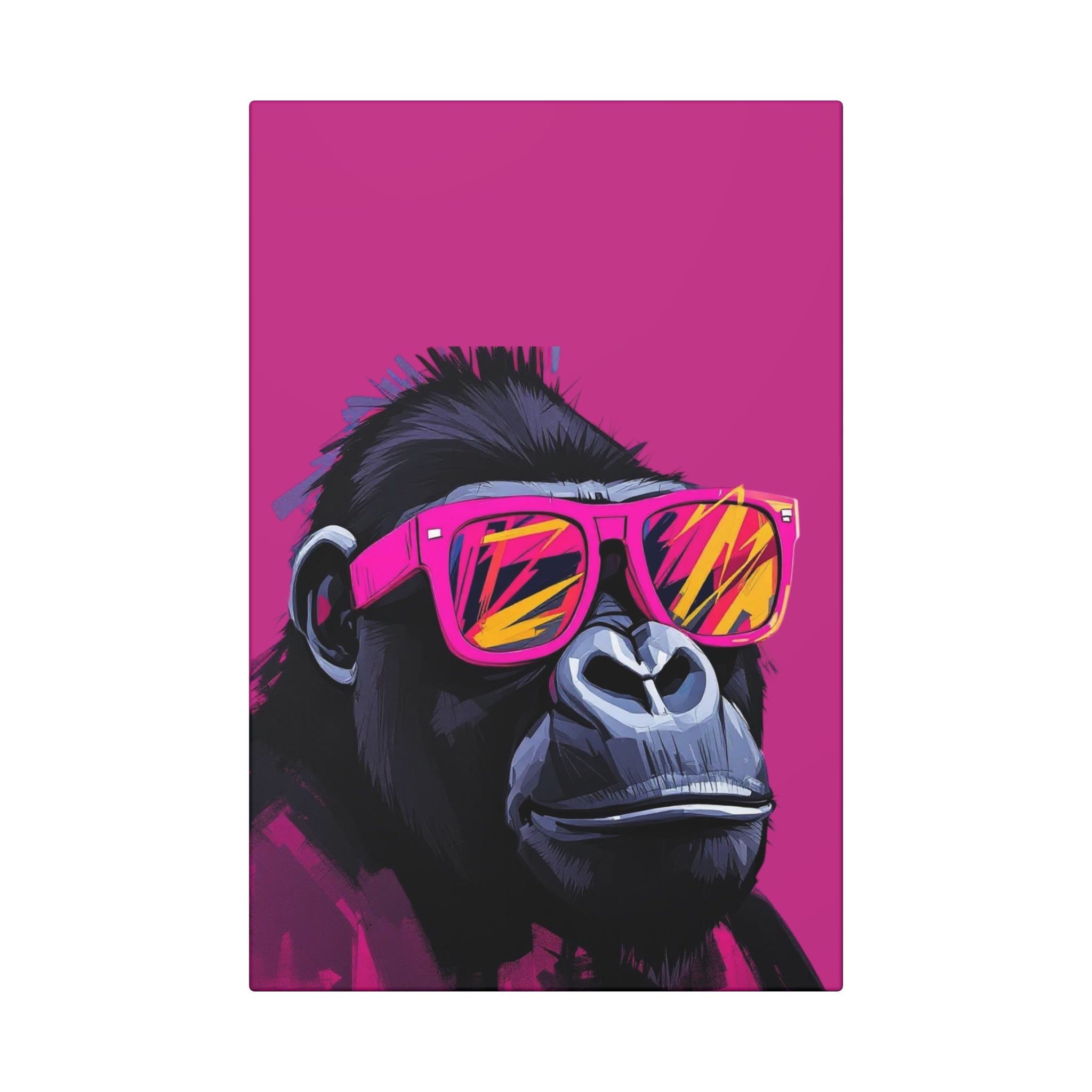 Cool Gorilla Canvas Art Wraps, Funky Wall Decor, Pop Art, Animal Lover Gift, Colorful Home Accent, Retro Vibe