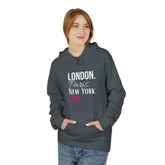 Travel-Inspired Unisex Hoodie - London Paris New York Deal, Urban Fashion, Cozy Sweatshirt, Gift for Travelers, Everyday Wear