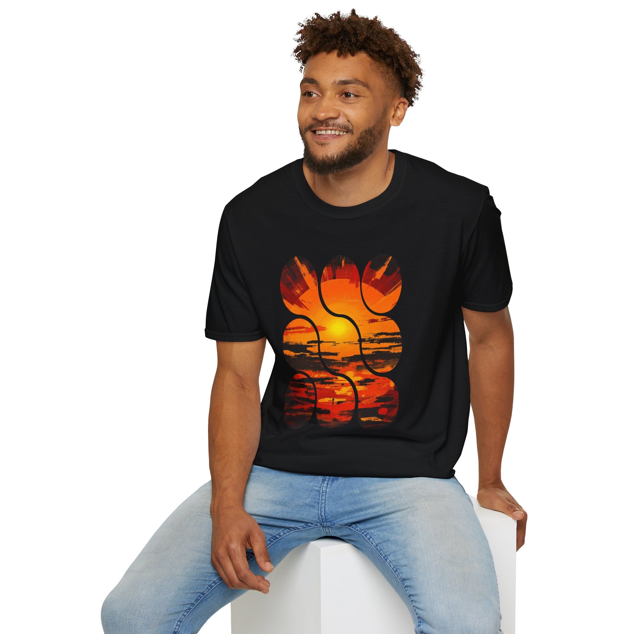 Sunset Inspired Unisex T-Shirt, Colorful Graphic Tee, Retro Summer Apparel, Gift for Friends, Casual Weekend Wear