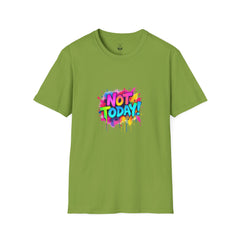 Colorful 'Not Today' Unisex Softstyle T-Shirt, Casual Tee, Statement Shirt, Funny Gift, Everyday Wear, Graphic Print Shirt
