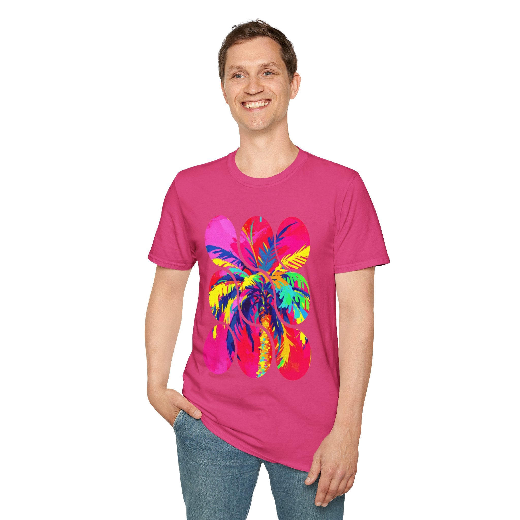 Vibrant Tropical T-Shirt, Beachwear, Summer Apparel, Casual Outfit, Gift for Friends, Festival Fashion