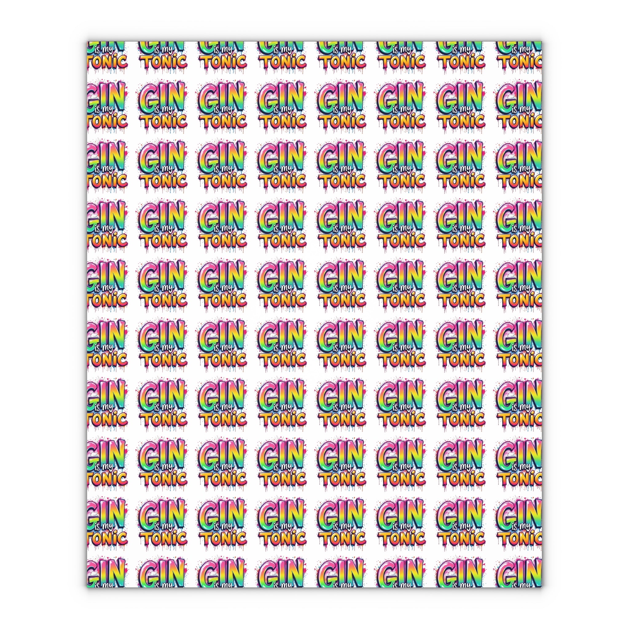 Fun Gin Themed Gift Wrapping Paper - Colorful 1pc Sheets for Celebrations