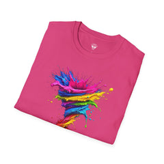 Vibrant Splash Art Tee, Colorful Unisex T-Shirt, Fun Graphic Tee, Summer Festival Top, Gift for Art Lovers, Casual Everyday Wear