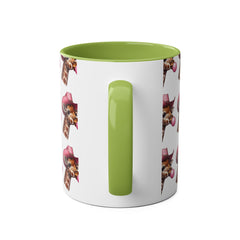 Fun Giraffe Coffee Mug, Whimsical Cup, Red Two-Tone Mug, Cute Gifts, Animal Lover Drinkware, Perfect for Birthdays, Unique Kitchen Decor