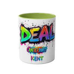 Colorful Graffiti Coffee Mug - 11oz Two-Tone "DEAL Canterbury"