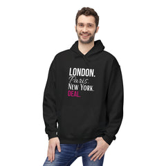 Travel-Inspired Unisex Hoodie - London Paris New York Deal, Urban Fashion, Cozy Sweatshirt, Gift for Travelers, Everyday Wear