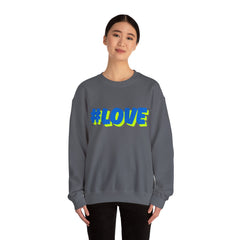 #Love Unisex Heavy Blend™ Crewneck Sweatshirt - Cozy Gift for Friends, Valentine's Day, Casual Wear, Gift for Her, Everyday Comfort