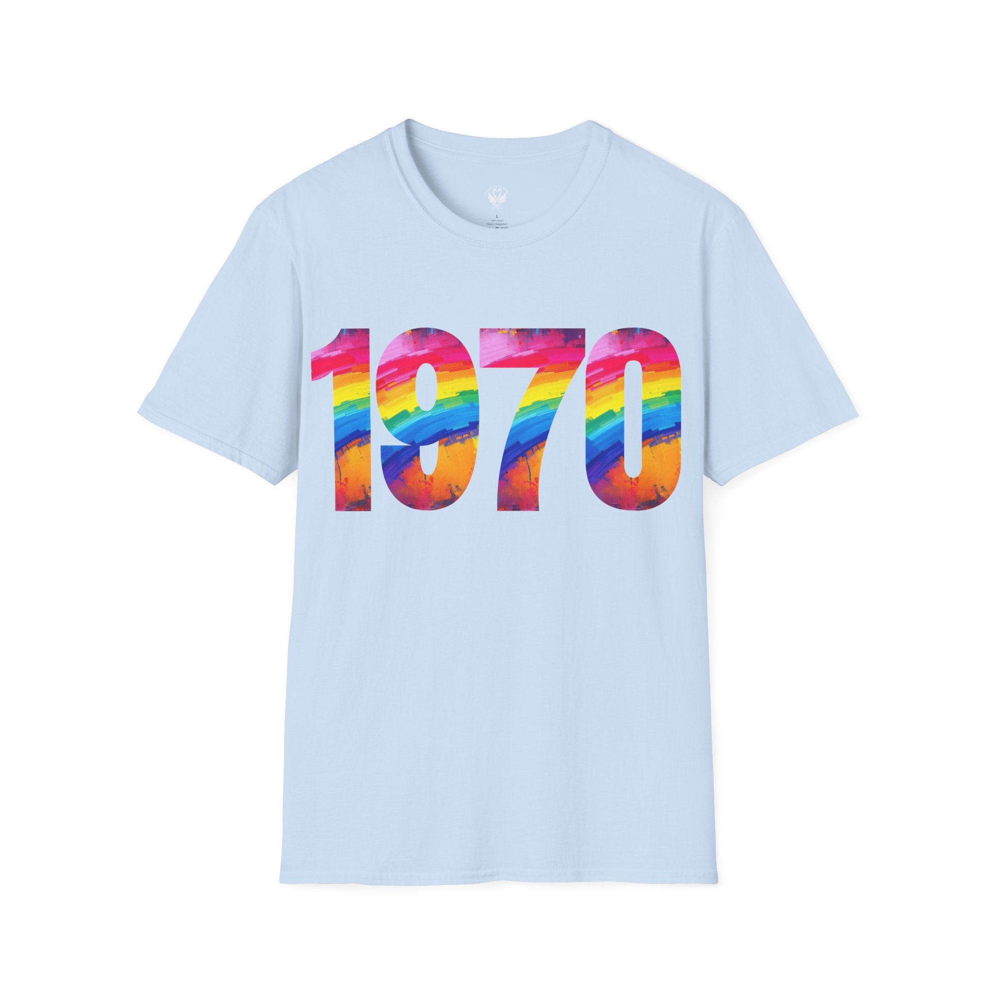 Retro 1970 Rainbow Unisex T-Shirt, Vintage Graphic Tee, LGBTQ Pride Apparel, Casual Streetwear, Gift Idea for Birthdays