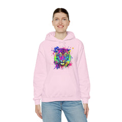 Colorful Tiger Hoodie – Unisex Heavy Blend™, Rainbow Tiger Sweatshirt, Graphic Hoodie, Animal Lover Gift, Unique Hooded Sweatshirt