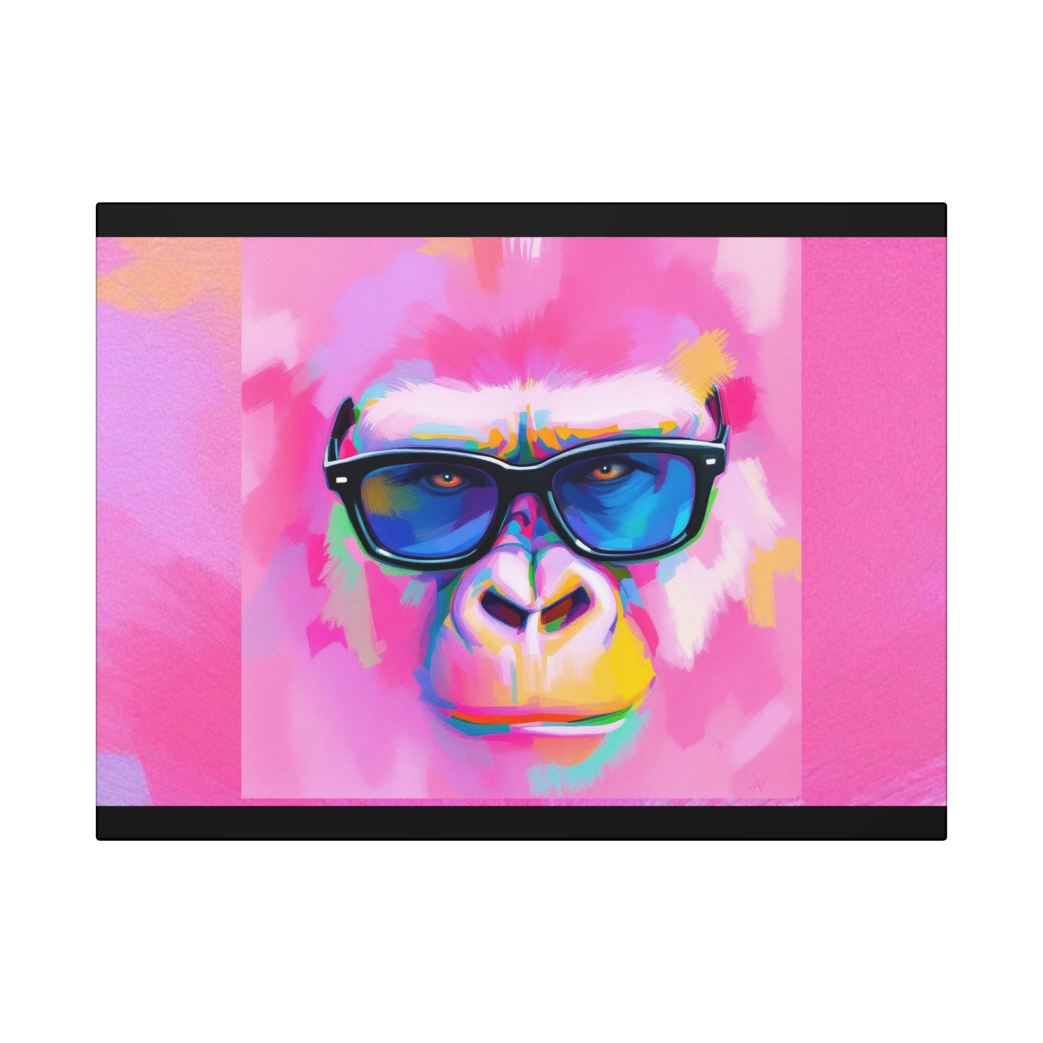 Colorful Gorilla Canvas Art, Modern Wall Decor for Animal Lovers, Quirky Home Decoration, Bright Artwork for Bold Spaces