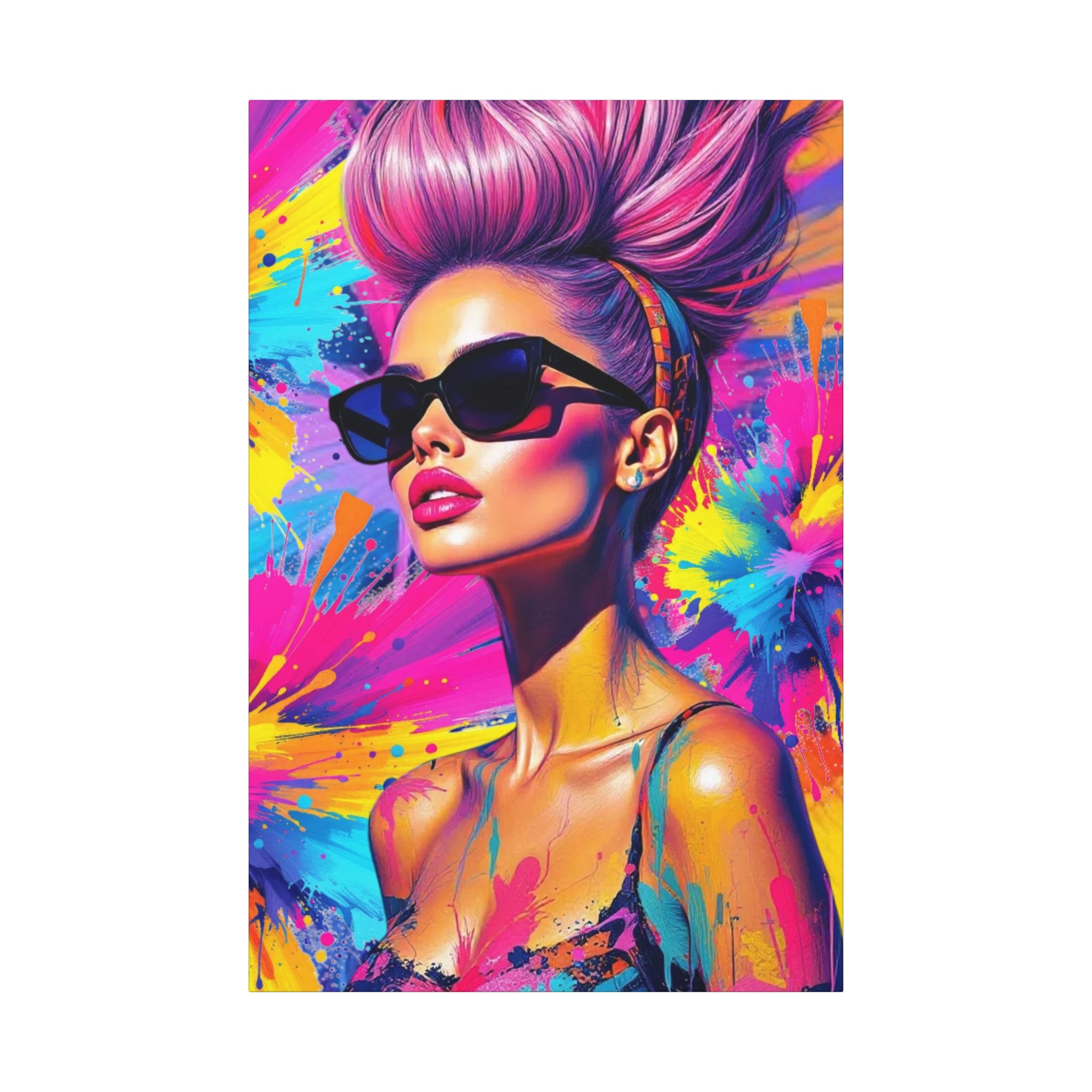 Vibrant Canvas Art Wrap - Colorful Pop Art Wall Decor