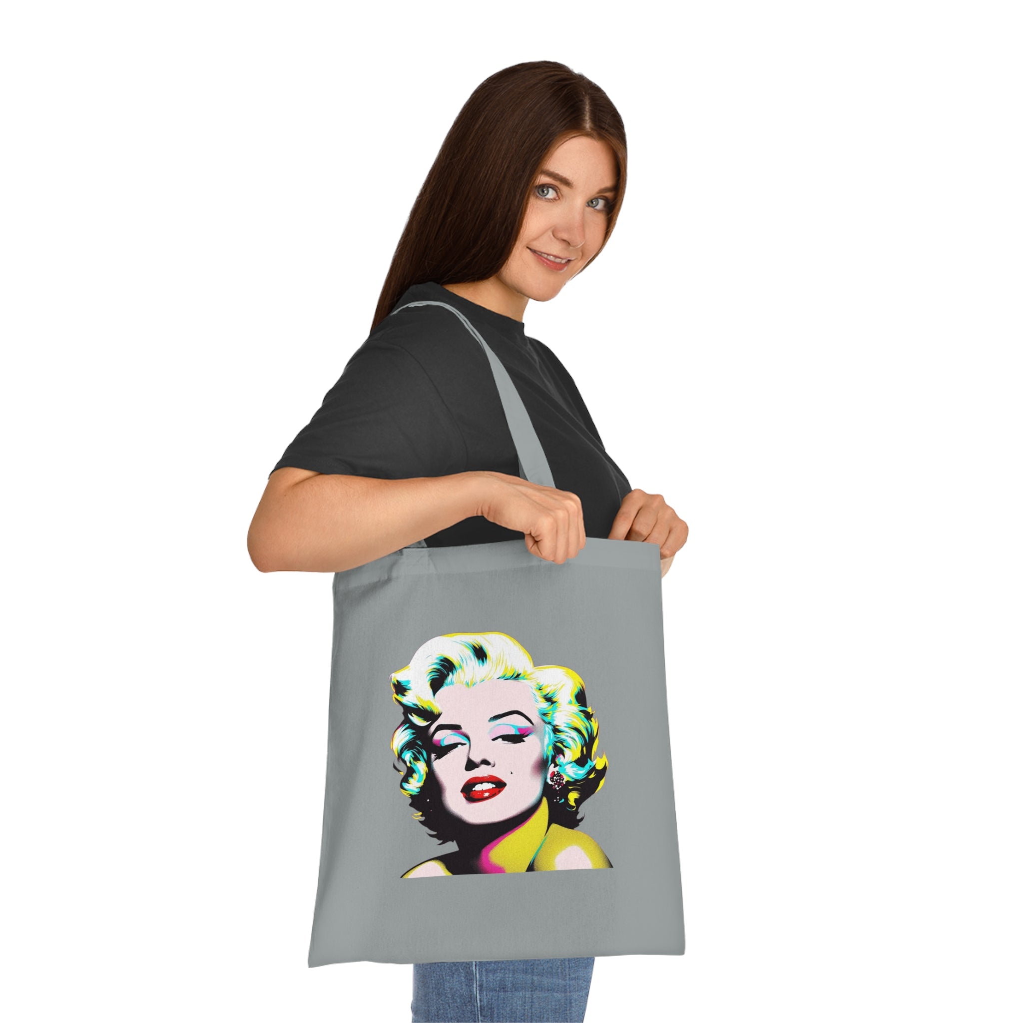 Marilyn Pop Art Cotton Tote Bag, Eco-Friendly Shopping Bag, Fun Beach Tote, Vintage Style Handbag, Gift for Art Lovers