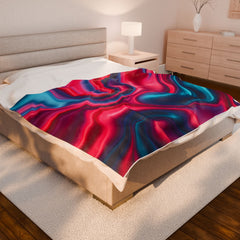 Vibrant Swirl Velveteen Plush Blanket - Cozy Soft Throw for Home Decor