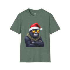 Cool Gorilla Santa T-Shirt | Funny Holiday Tee | Unisex Gift for Christmas, Party Wear, Family Gathering, Casual Style